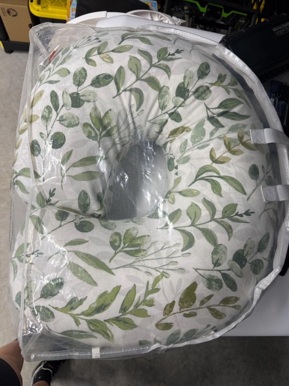 Boppy Green Leaf Pattern Nursing Pillow